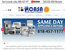 Tablet Screenshot of casaappliance.com